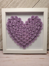 Load image into Gallery viewer, Heart Shaped Rolled Flower Shadow Box