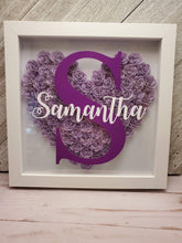 Load image into Gallery viewer, Heart Shaped Rolled Flower Shadow Box