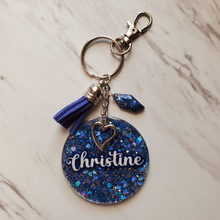 Load image into Gallery viewer, Chunky Glittered Name Keychain