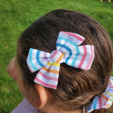 Load image into Gallery viewer, Rainbow Stripes Jasmine Bow
